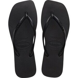 Havaianas Original Slim Square Black Flip Flop Sandals Womens Size 9/10 NEW